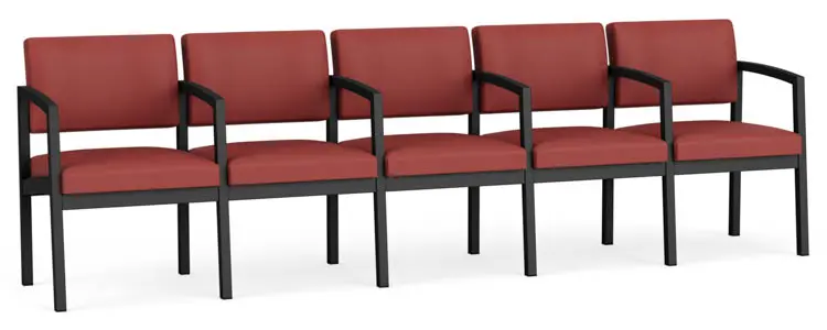 5 Seat Sofa 107in W x 25in D with Center Arms and Steel Frame by Lesro