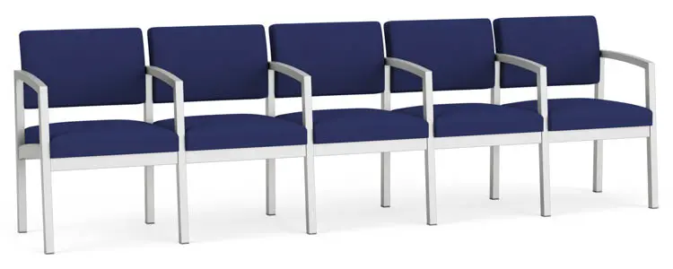 5 Seat Sofa 86in W x 25in D with Center Arms and Steel Frame by Lesro