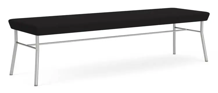 3 Seat Bench 67in W x 21in D with Steel Frame and Silver Finish by Lesro