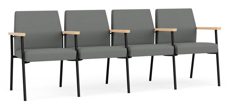 4 Seats with Center Arms by Lesro