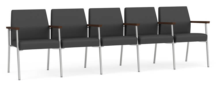 Polyurethane 5 Seats with Center Arms by Lesro