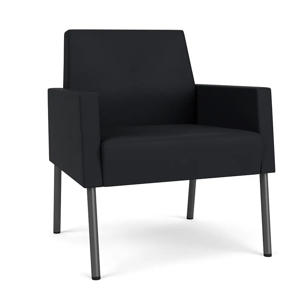 Mystic Lounge Reception Guest Chair, Charcoal, MD Black Upholstery