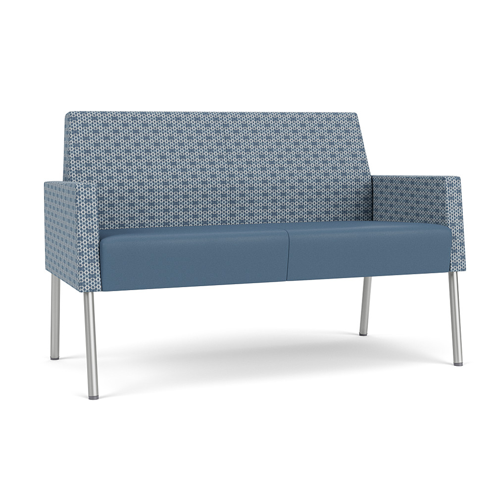 Polyurethane &amp; Fabric Loveseat by Lesro