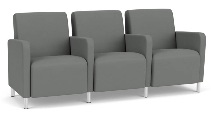 3 Seats with Center Arms by Lesro