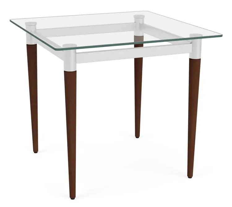 Siena Lounge Reception End Table, 22 in W, 22 in L, 20 in H, Glass