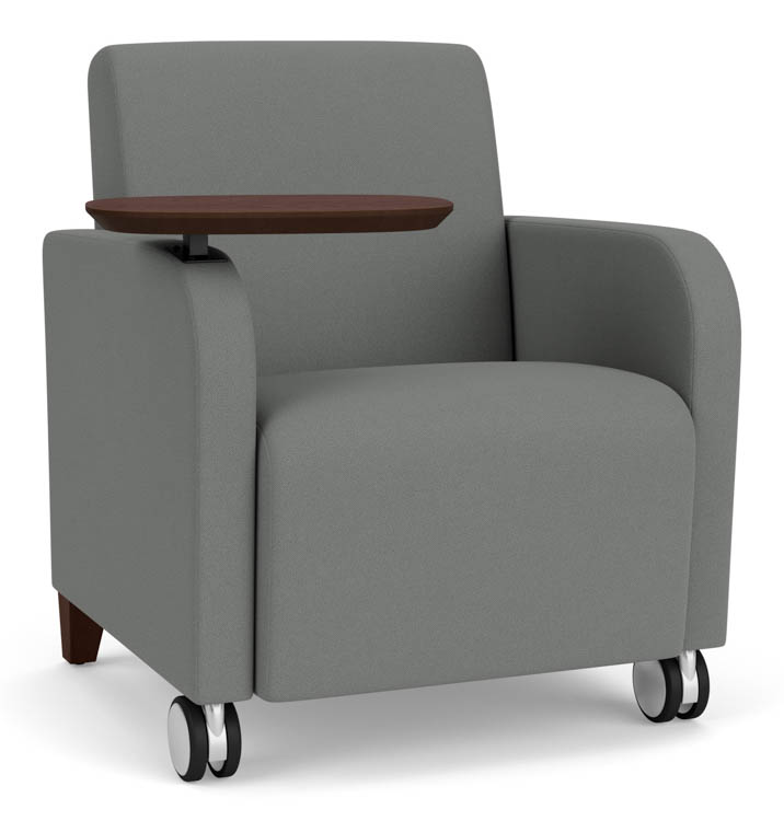 Guest Chair with Swivel Tablet and Casters by Lesro
