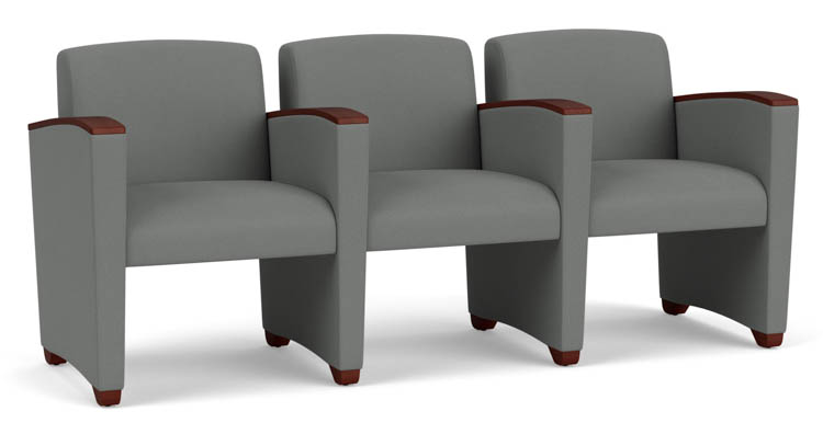 3 Seats with Center Arms by Lesro