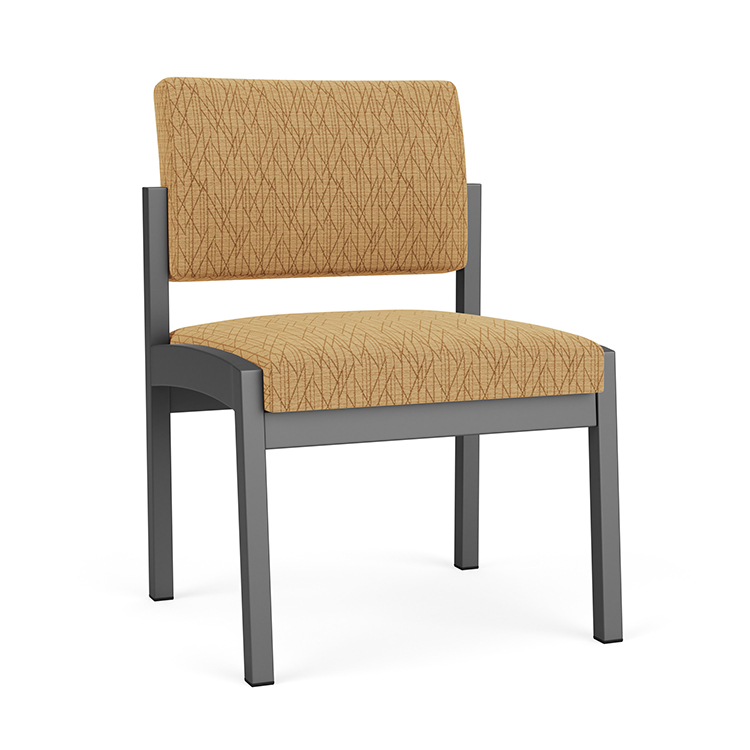 Lenox Steel Armless Chair - Pattern Fabric by Lesro