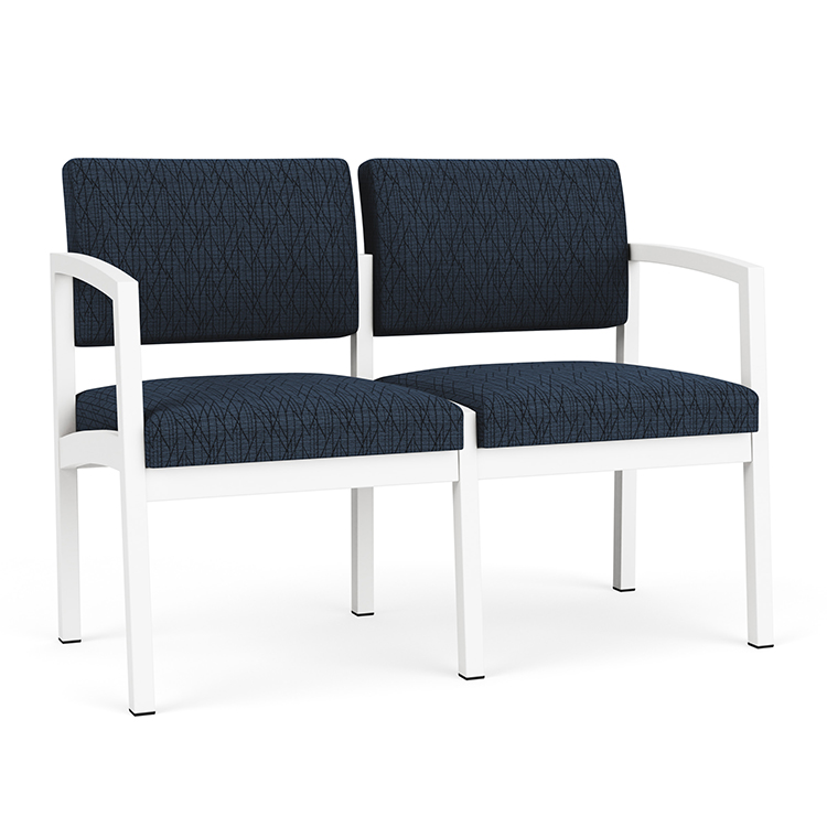 Lenox Steel 2 Seat Sofa - Pattern Fabric by Lesro