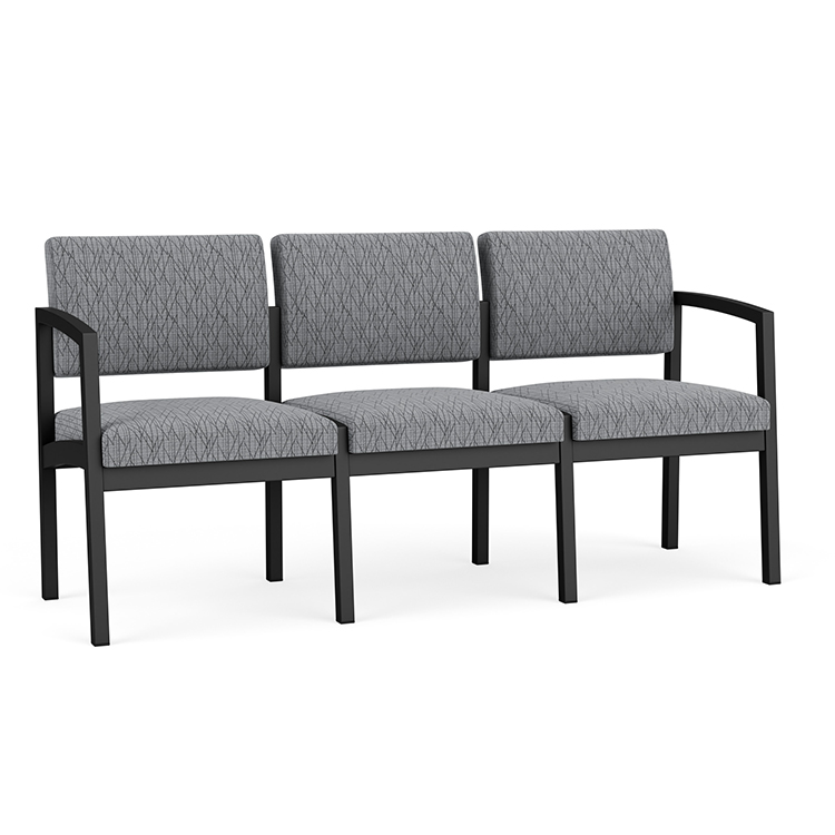 Lenox Steel 3 Seat Sofa - Pattern Fabric by Lesro
