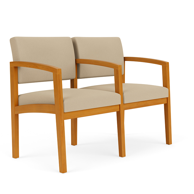 Lenox Wood 2 Seats with Center Arm - Standard Upholstery by Lesro