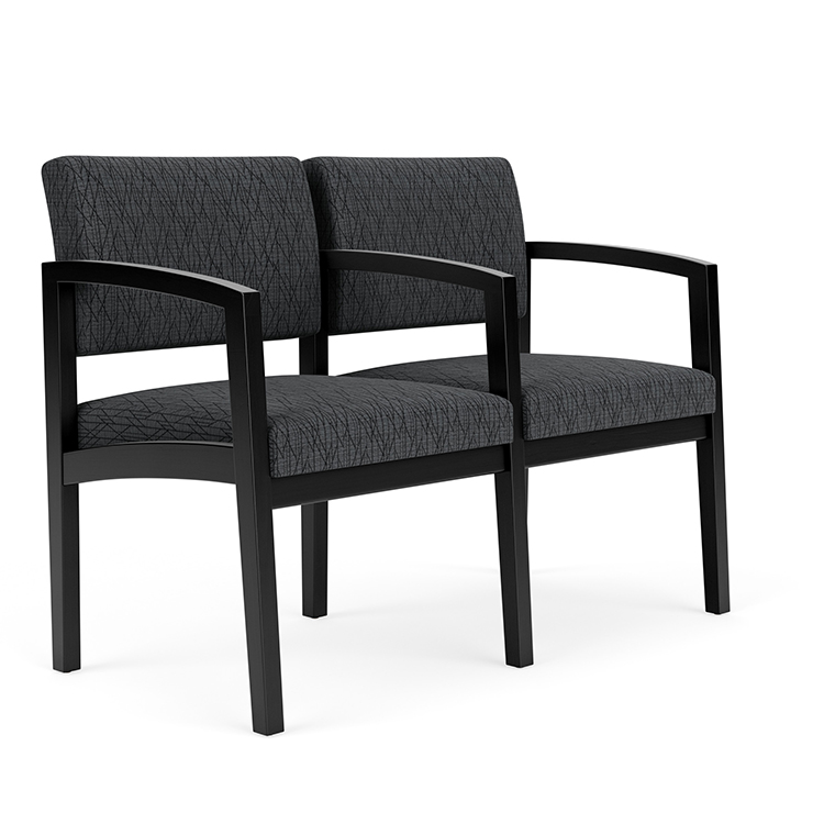 Lenox Wood 2 Seats with Center Arm - Pattern Upholstery by Lesro