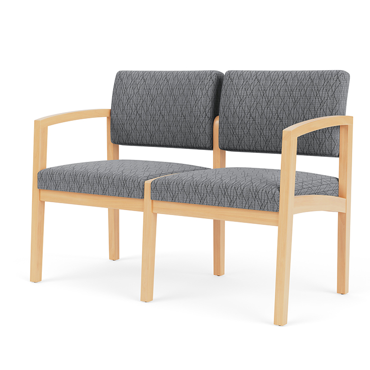 Lenox Wood 2 Seat Sofa - Pattern Upholstery by Lesro