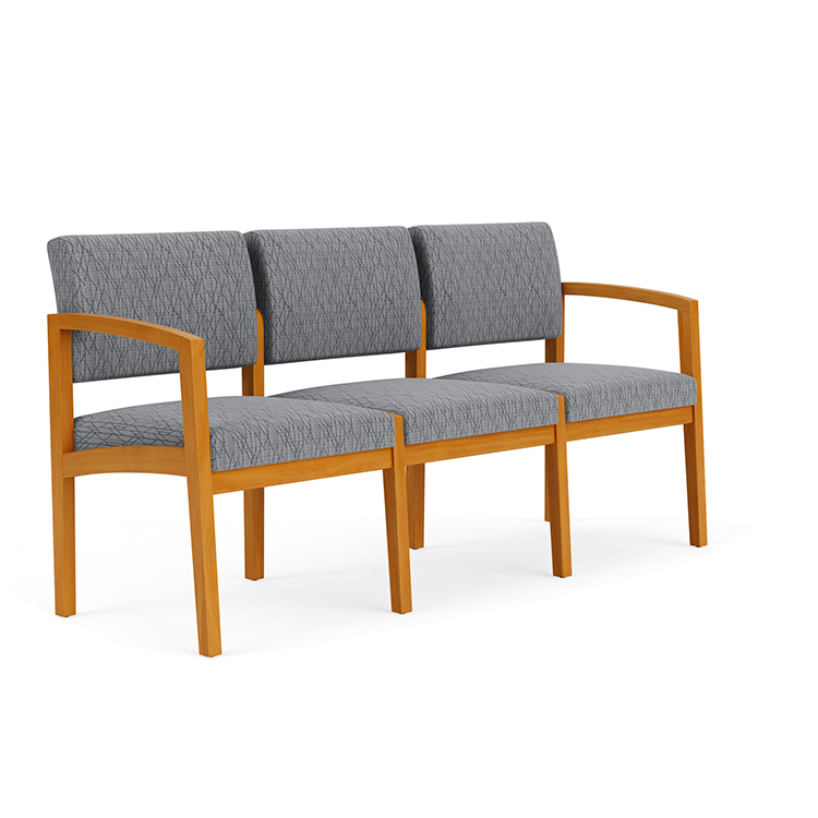 Lenox Wood 3 Seat Sofa - Pattern Upholstery by Lesro