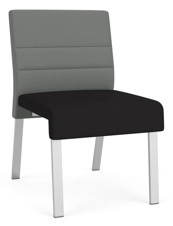 Armless Guest Chair, Upholstered Seat, Upholstered Back by Lesro