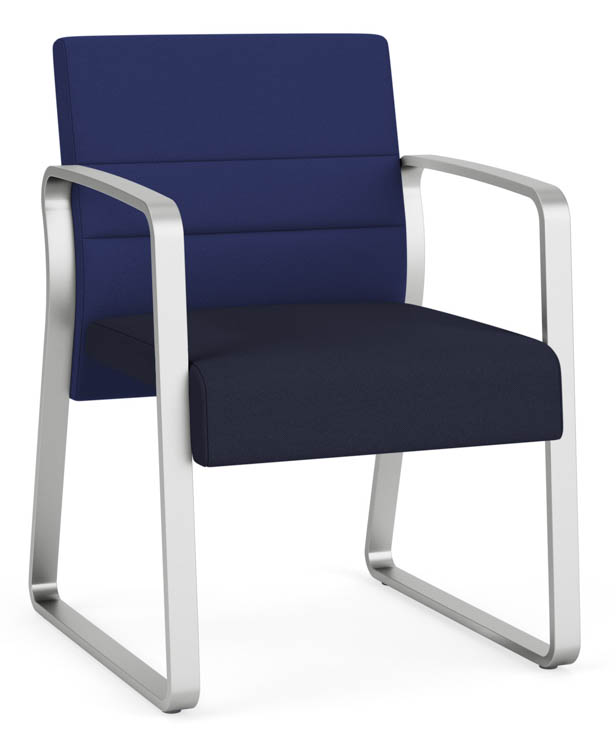 Guest Chair, Upholstered Seat, Upholstered Back, Sled Base by Lesro