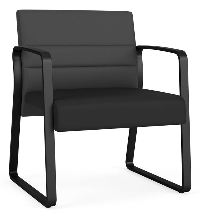 Oversize Guest Chair, Upholstered Seat, Upholstered Back, Sled Base by Lesro