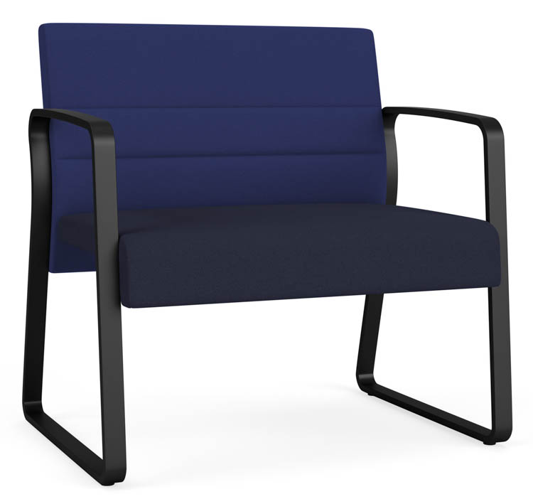 Bariatric Chair, Upholstered Seat, Upholstered Back, Sled Base by Lesro