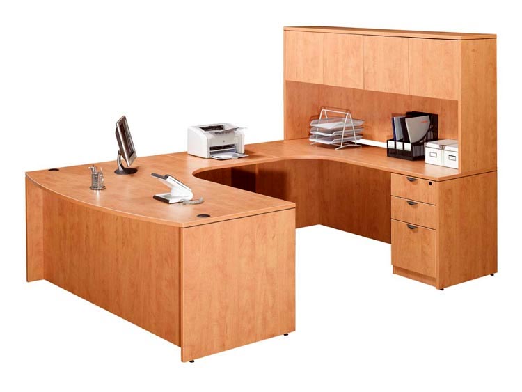 Double Pedestal U Shaped Desk with Hutch by Marquis