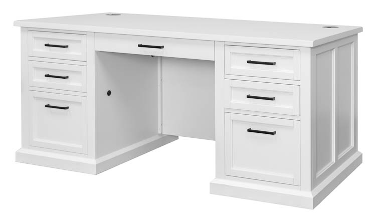 Modern Wood Double Pedestal Executive Desk- Fully Assembled by Martin Furniture