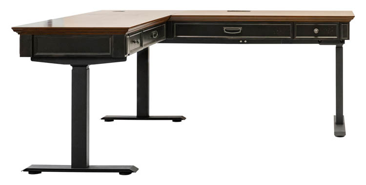 Electric Sit/Stand L-Desk and Return by Martin Furniture
