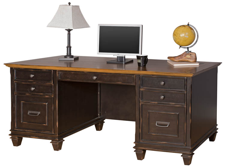 70in W Double Pedestal Desk by Martin Furniture