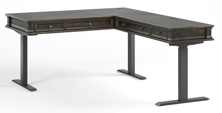 Electric Sit/Stand L-Desk and Return by Martin Furniture