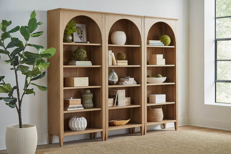 Open Bookcase Wall (3 Pieces) Fully Assembled by Martin Furniture