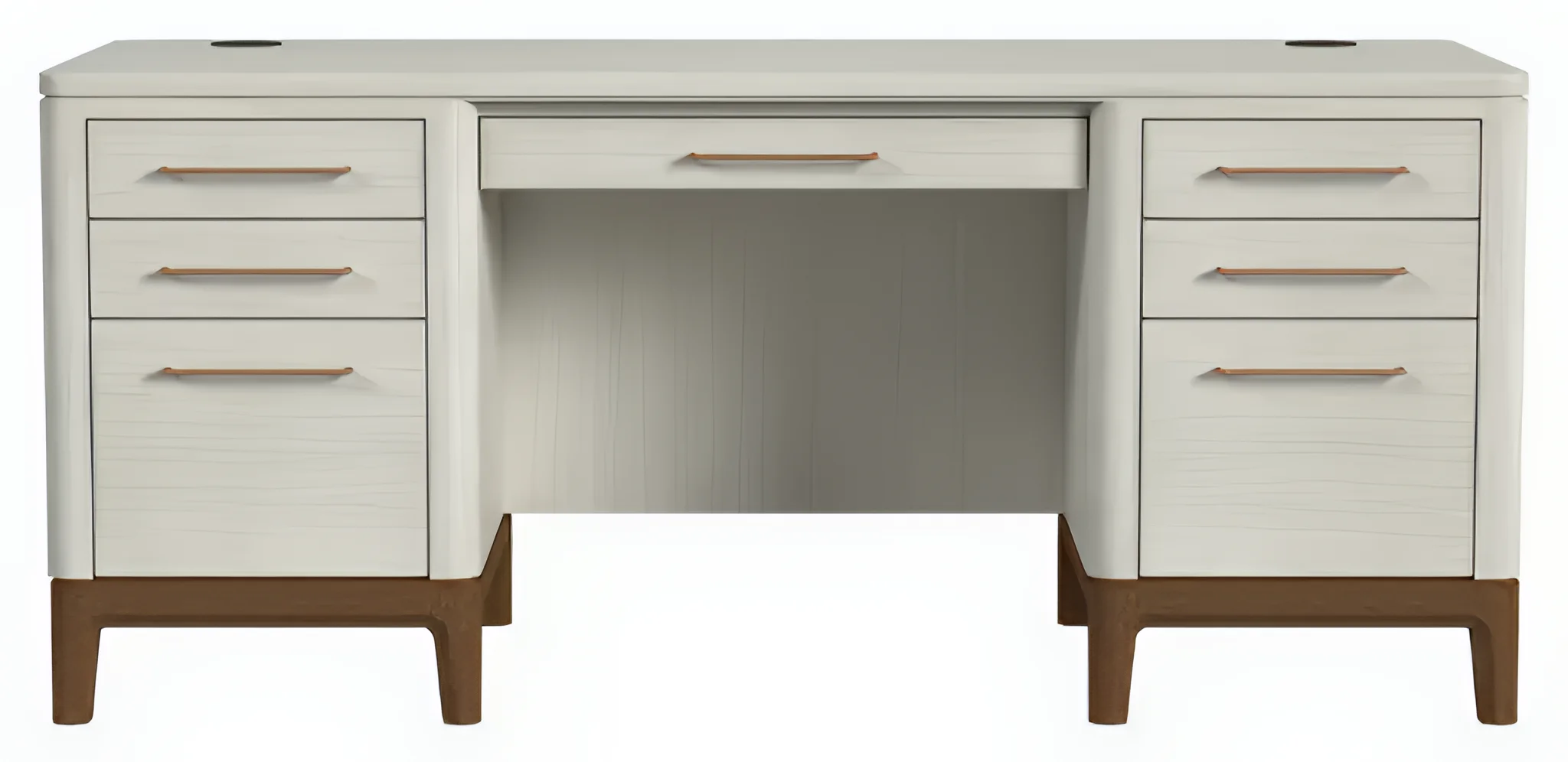 Double Pedestal Executive Desk Fully Assembled by Martin Furniture in White