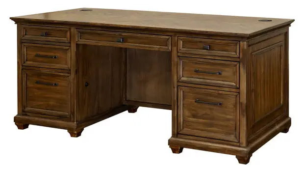 Double Pedestal Executive Desk 69in W by Martin Furniture Porter Collection