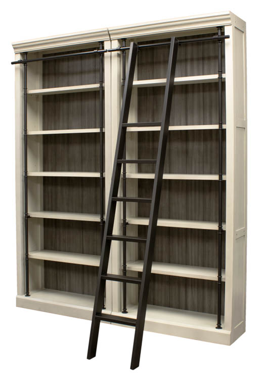 94in Tall Bookcases (2) with Ladder - Fully Assembled by Martin Furniture