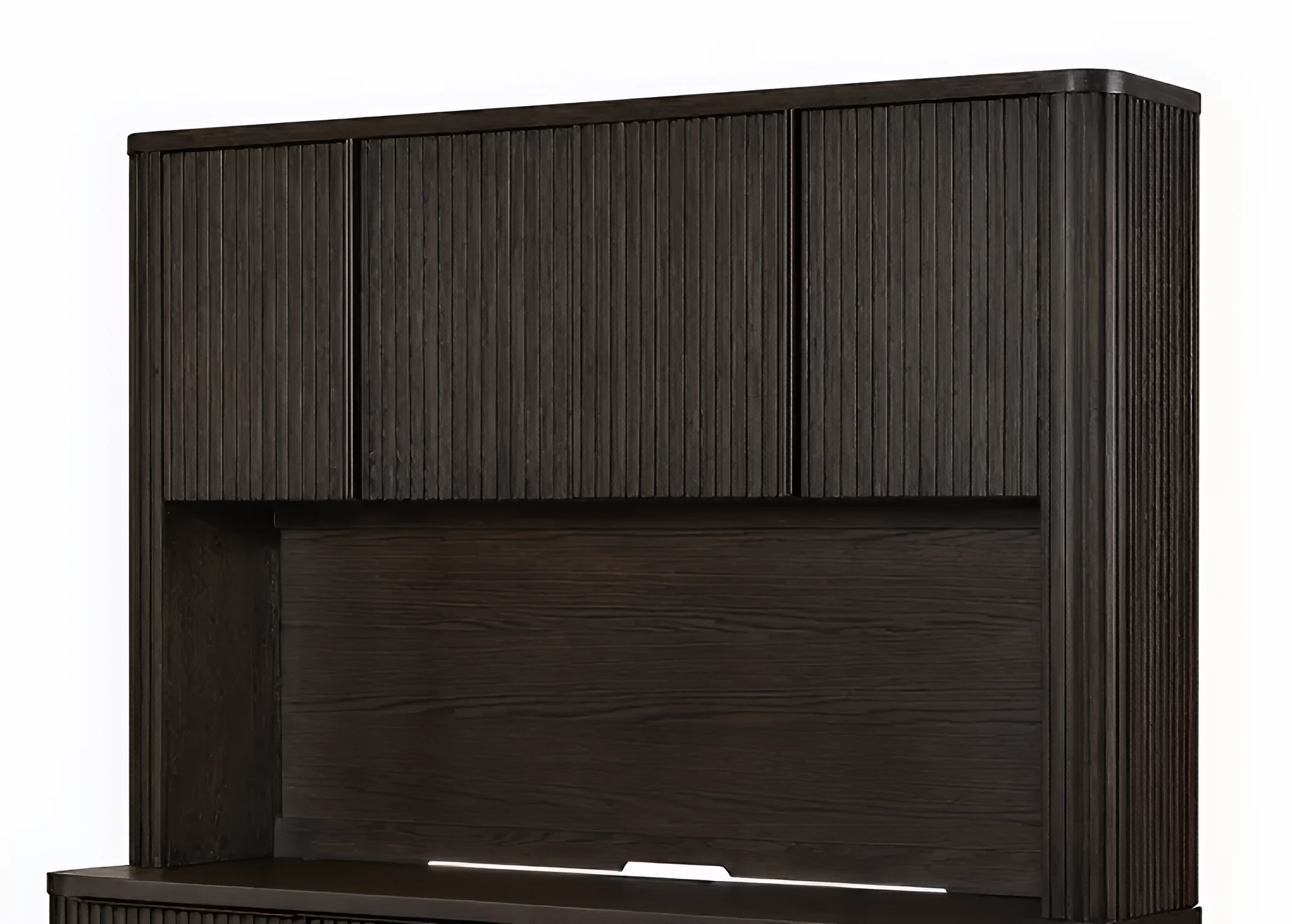 Desk Hutch 68in W x 13in D x 46in H with 4 Wood Doors and 2 Adjustable Shelves by Martin Furniture