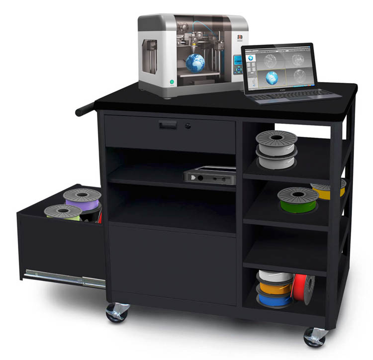 Steel 3D Printer Cart with One Storage Drawer by Marvel