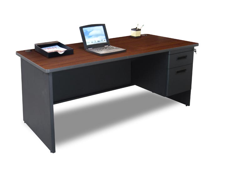 66" x 30" Single Pedestal Steel Desk by Marvel