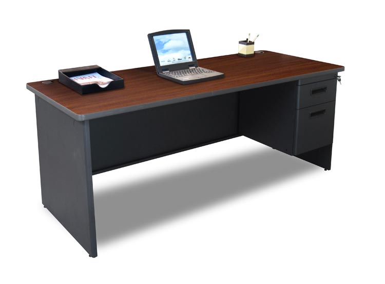 72" x 30" Single Pedestal Steel Desk by Marvel