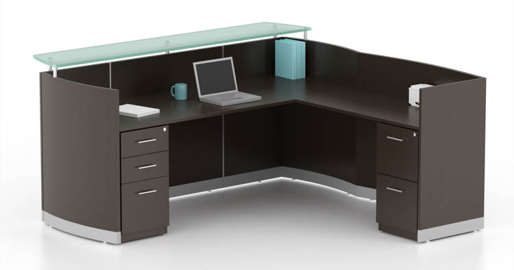 L Shaped Reception Desk by Mayline Office Furniture