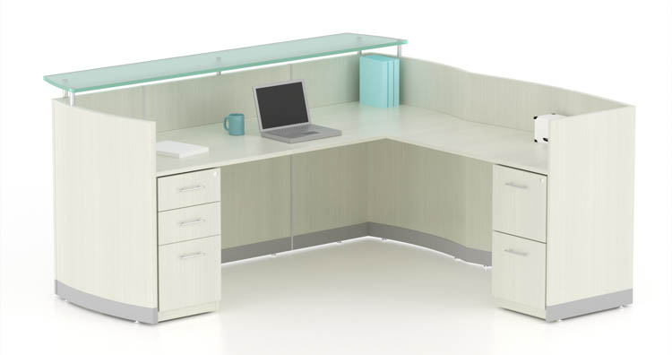 L Shaped Reception Desk by Mayline Office Furniture