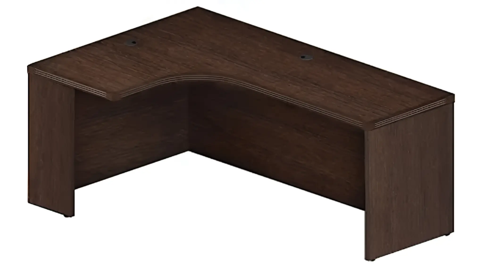 Left Extended Corner Table 72in W x 48in D with Grommets by Mayline Office Furniture