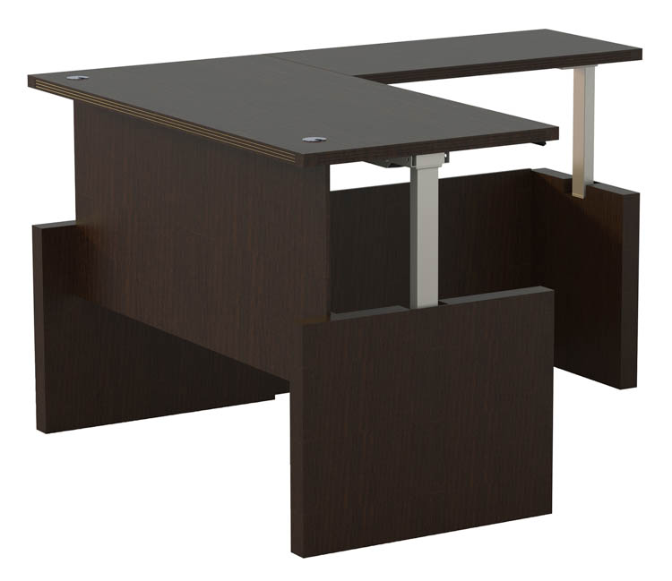 Height-Adjustable 6ft x 36in Straight Front Desk with Return by Mayline Office Furniture