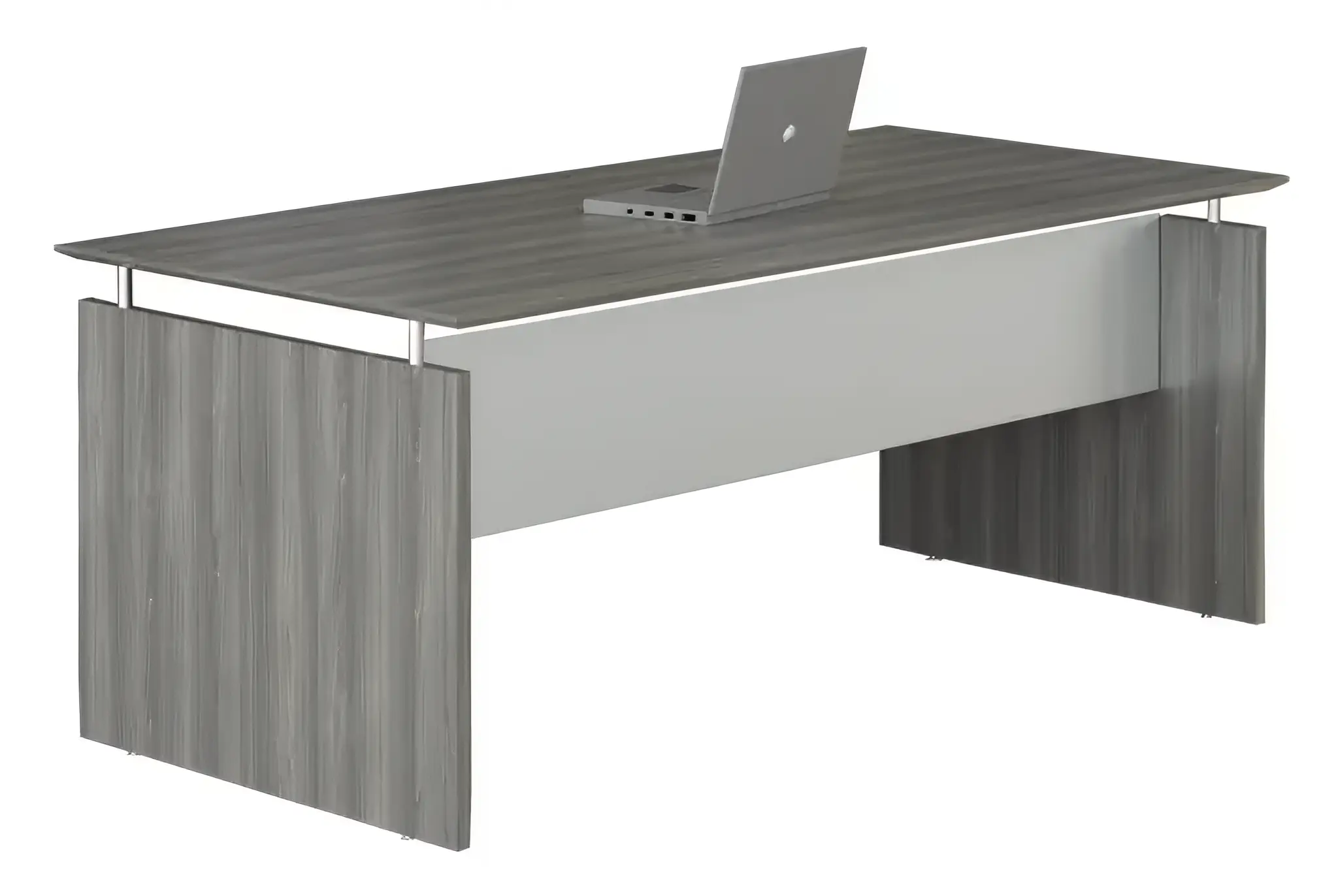 Straight Front Desk Medina Desk,Straight,Gray,72", 36" D X 42-3/4" H, 72" W X Gray Steel Laminate