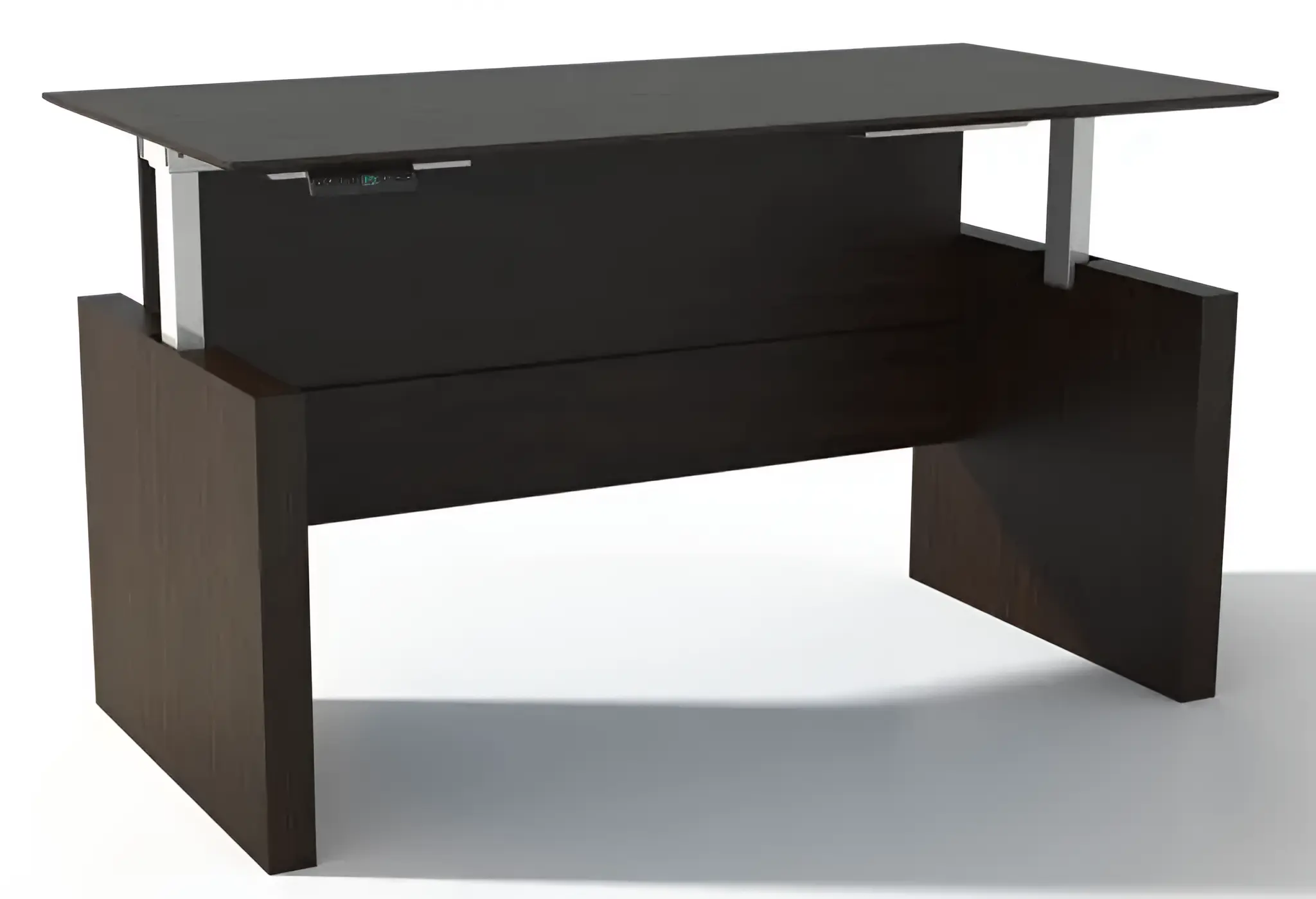 Sit-To-Stand Electric Standing Desk 72in W x 36in D with 2 Pedestals by Mayline Office Furniture
