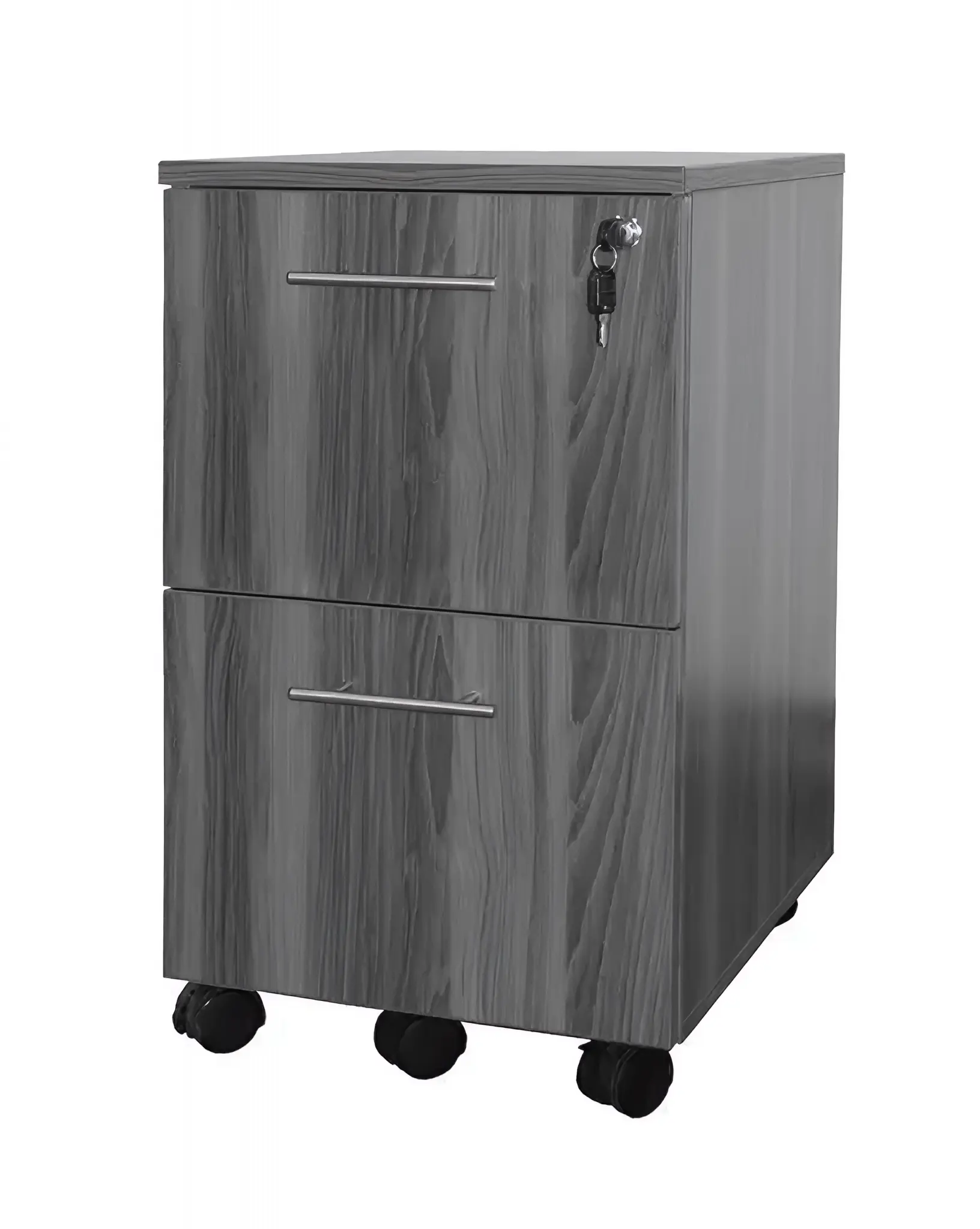 Safco Medina 2-Drawer Mobile Vertical File Cabinet, Letter Size, Lockable, 26.75"H x 15.5"W x 18"D, Gray (MNFFLGS)
