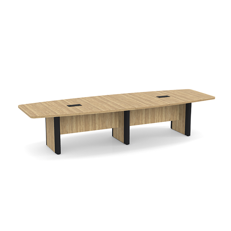 12ft Boat Shape Plinth Leg with Metal Accent Conference Table by WFB Designs