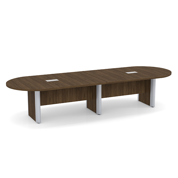 12ft Racetrack Shape Plinth Leg with Metal Accent Conference Table by WFB Designs