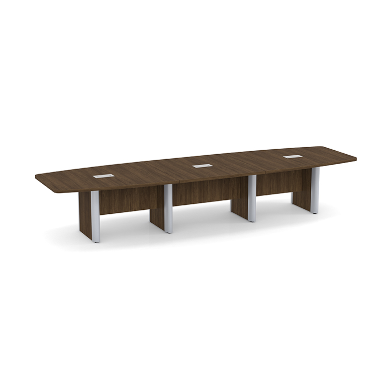 14ft Boat Shape Plinth Leg with Metal Accent Conference Table by WFB Designs