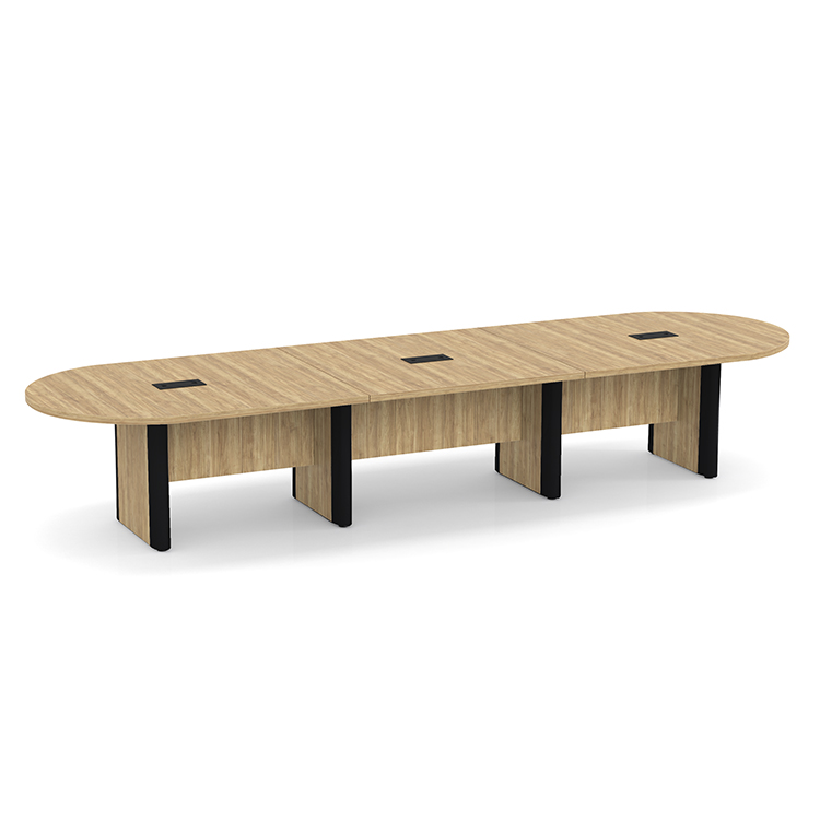 14ft Racetrack Shape Plinth Leg with Metal Accent Conference Table by WFB Designs