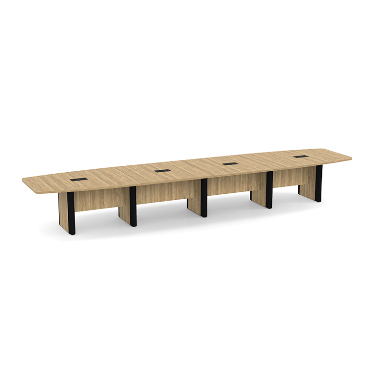 18ft Boat Shape Plinth Leg with Metal Accent Conference Table by WFB Designs