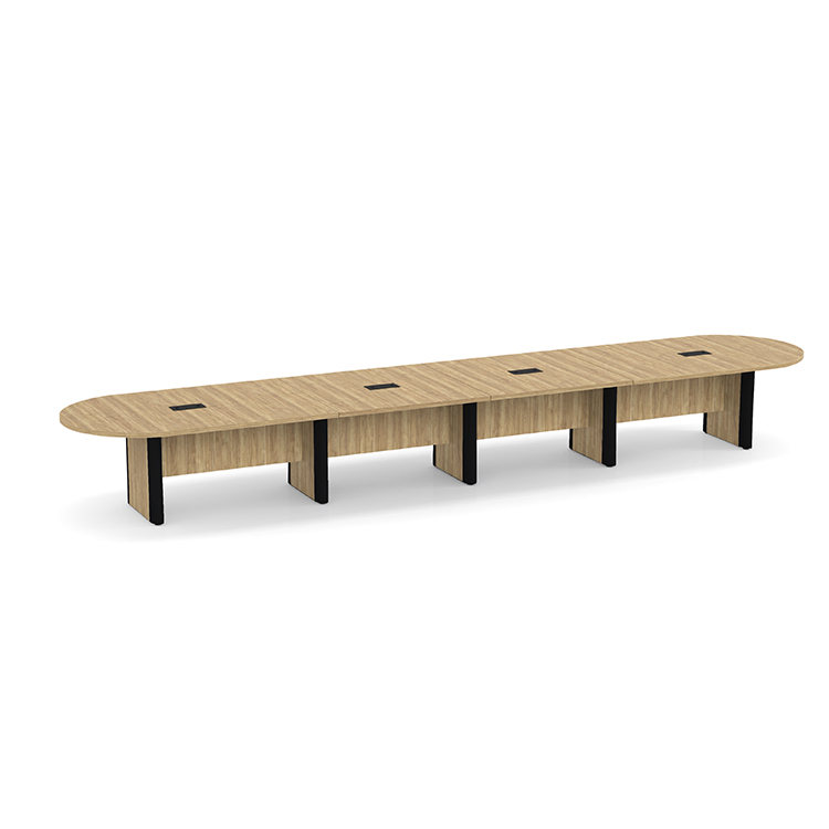 20ft Racetrack Shape Plinth Leg with Metal Accent Conference Table by WFB Designs
