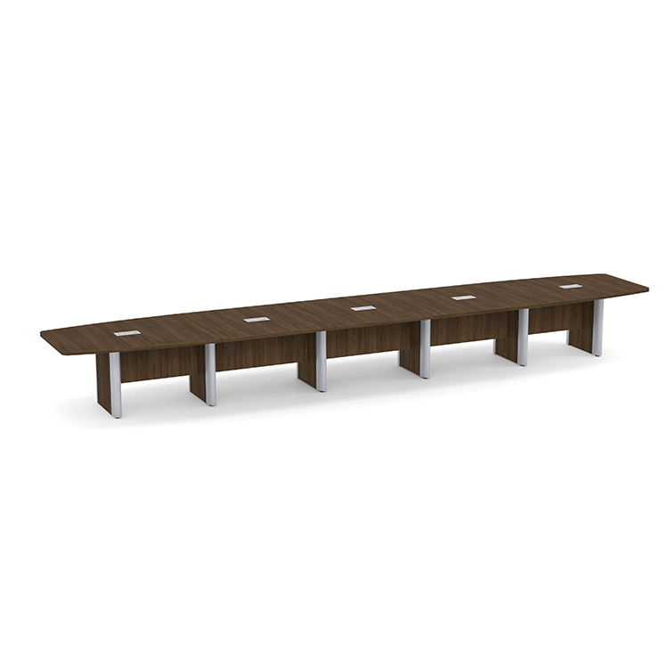 22ft Boat Shape Plinth Leg with Metal Accent Conference Table by WFB Designs