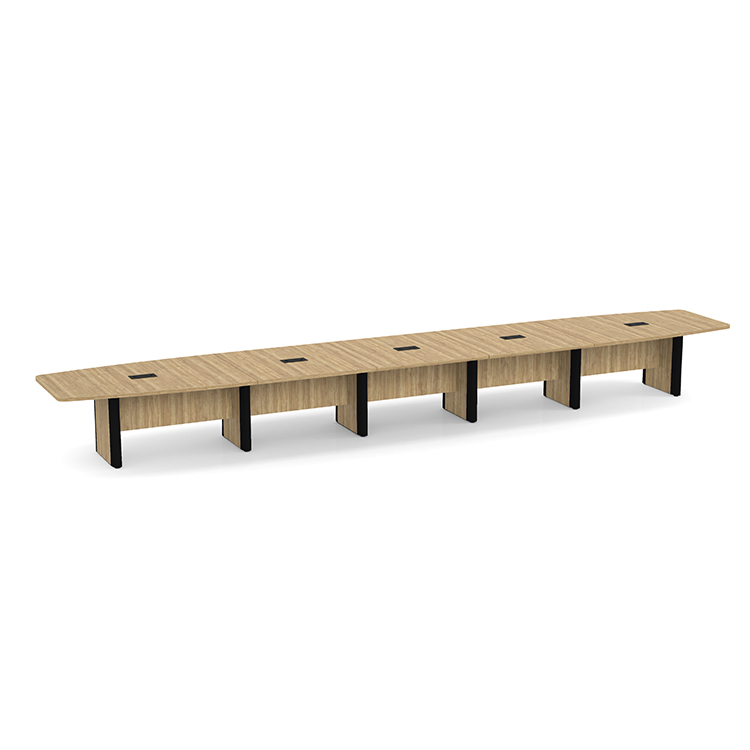 24ft Boat Shape Plinth Leg with Metal Accent Conference Table by WFB Designs